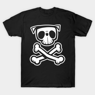 Pug Dog Skull and Crossbones T-Shirt